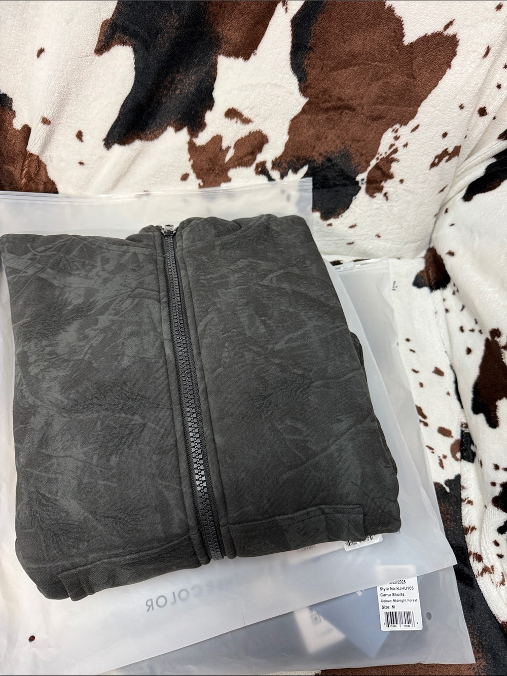 Women's Black Zip-Up Hoodie Sweatshirt & shorts